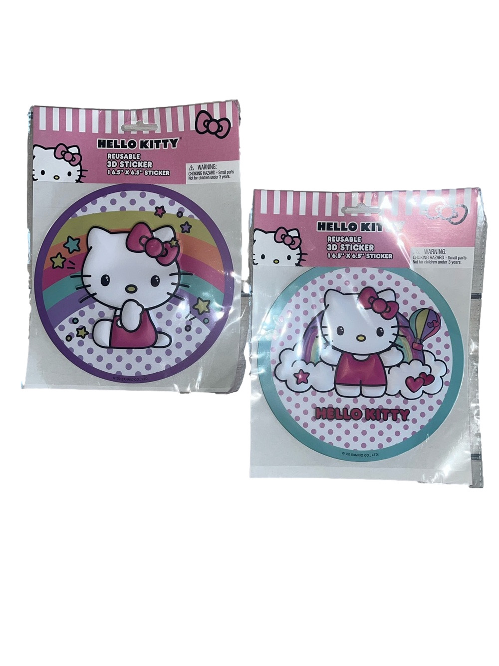 Hello Kitty Large Reusable Stickers in Pink & Purple - 2 Pack